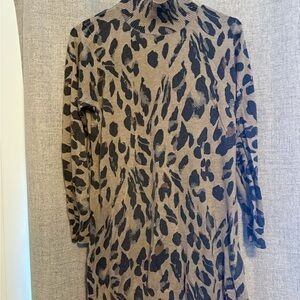 Leopard Print Turtleneck Sweater